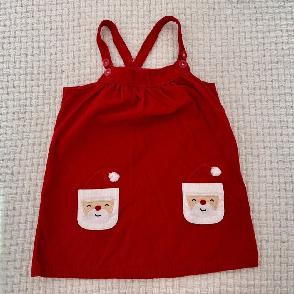 Carter's Red Corduroy Santa Claus Pinafore